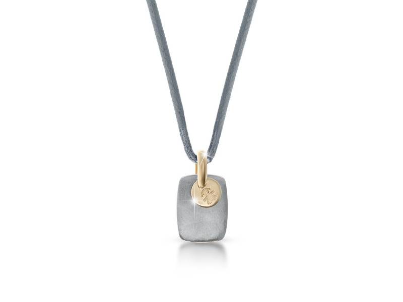 VALUES GIRL PENDANT IN TITANIUM AND YELLOW GOLD FOR MAN LE BEBE' LBU008